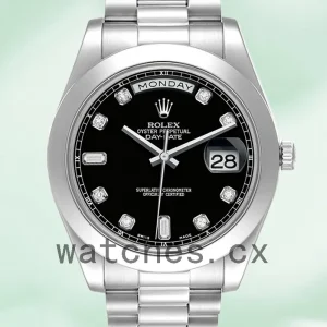 Rolex Day-Date 218206 41mm Men's President Bracelet Silver-tone
