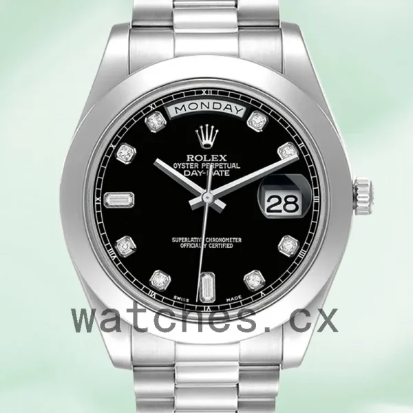 Rolex Day-Date 218206 41mm Men's President Bracelet Silver-tone
