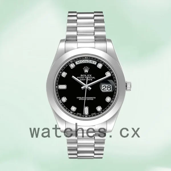 Rolex Day-Date 218206 41mm Men's President Bracelet Silver-tone - Image 2
