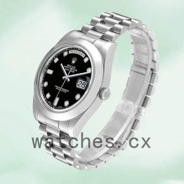 Rolex Day-Date 218206 41mm Men's President Bracelet Silver-tone - Image 3