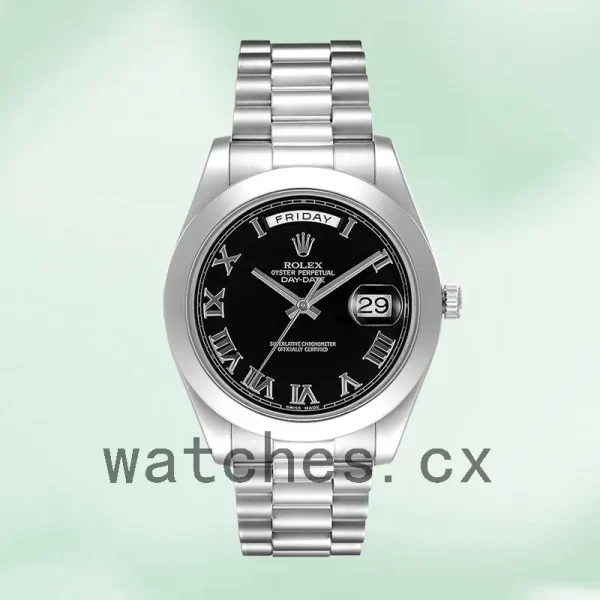 Rolex Day-Date 218206 41mm Men's Black Dial Silver-tone - Image 2