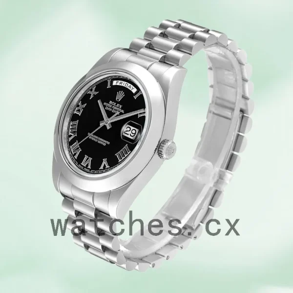 Rolex Day-Date 218206 41mm Men's Black Dial Silver-tone - Image 3