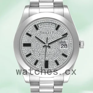 Rolex Day-Date Men's 41mm 218206 Diamond Pave Dial