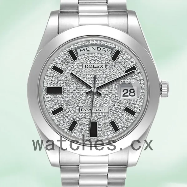 Rolex Day-Date Men's 41mm 218206 Diamond Pave Dial