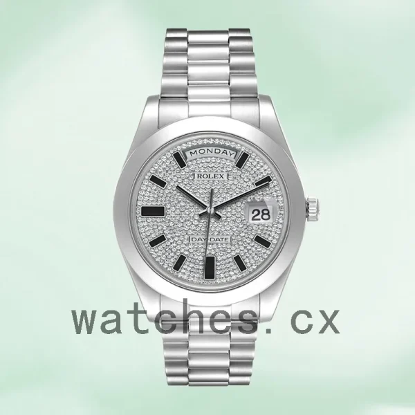 Rolex Day-Date Men's 41mm 218206 Diamond Pave Dial - Image 2