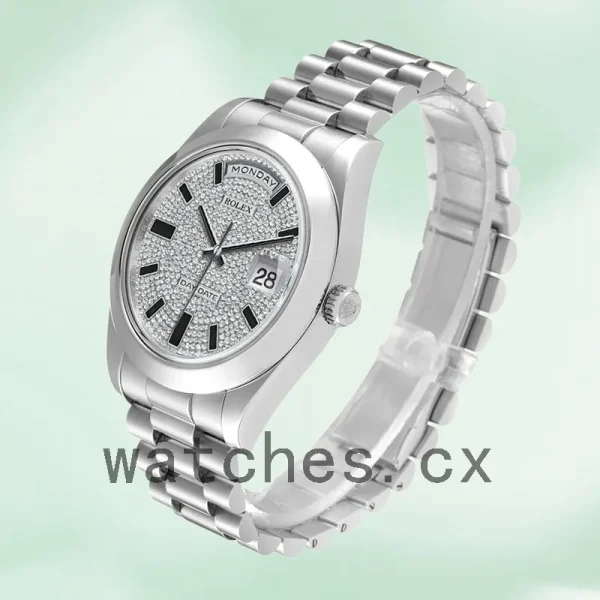 Rolex Day-Date Men's 41mm 218206 Diamond Pave Dial - Image 3