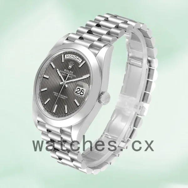 Rolex Day-Date 40mm Men's m228206-0011 Silver-tone Dark Rhodium Dial - Image 3
