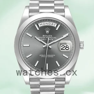 Rolex Day-Date 40mm m228206-0045 Men's Silver-tone Grey Dial