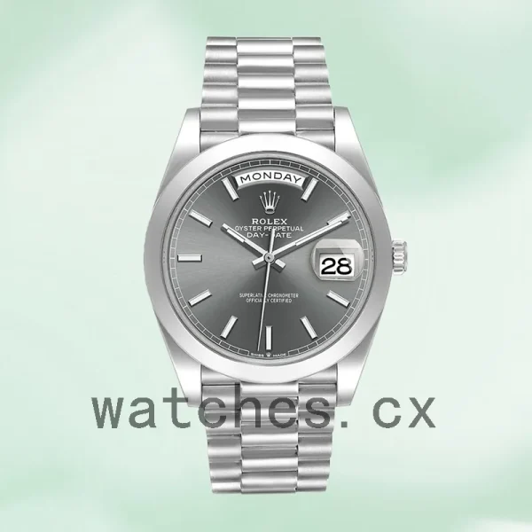 Rolex Day-Date 40mm m228206-0045 Men's Silver-tone Grey Dial - Image 2