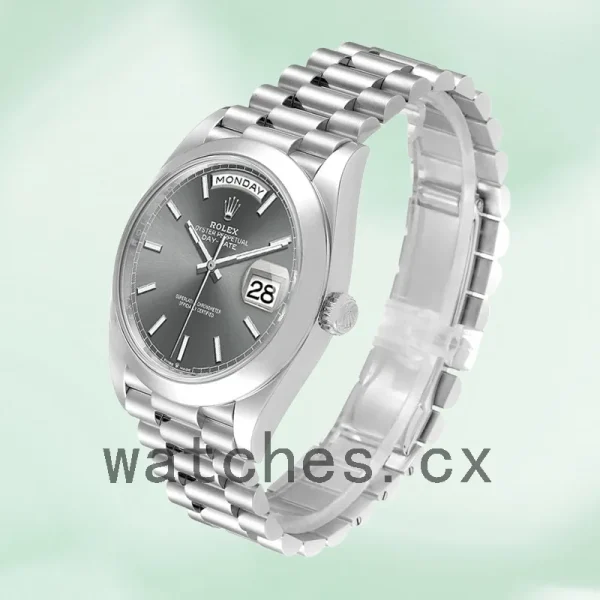 Rolex Day-Date 40mm m228206-0045 Men's Silver-tone Grey Dial - Image 3