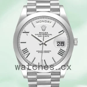 Rolex Day-Date m228206-0028 Men's 40mm President Bracelet White Dial