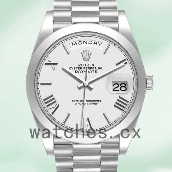 Rolex Day-Date m228206-0028 Men's 40mm President Bracelet White Dial