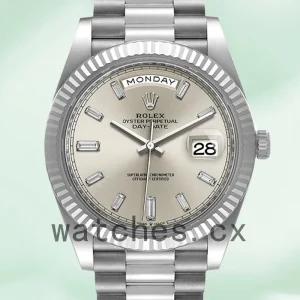 Rolex Day-Date m228236-0002 Men's 40mm Silver-tone