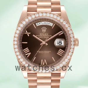 Rolex Day-Date 40mm m228345rbr-0009 Men's Brown Dial