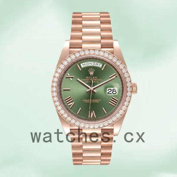 Rolex Day-Date m228345rbr-0011 Men's 40mm Green Dial Rose Gold-tone - Image 2