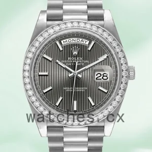 Rolex Day-Date Men's 40mm 228349RBR-0008 Dark Rhodium Dial President Bracelet