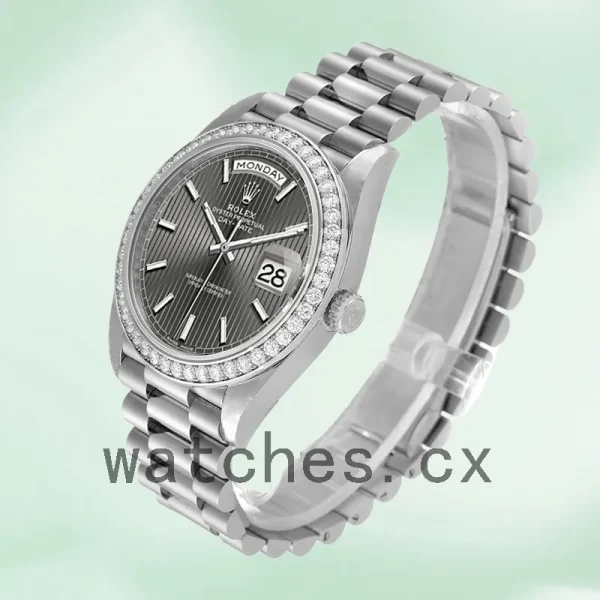 Rolex Day-Date Men's 40mm 228349RBR-0008 Dark Rhodium Dial President Bracelet - Image 3