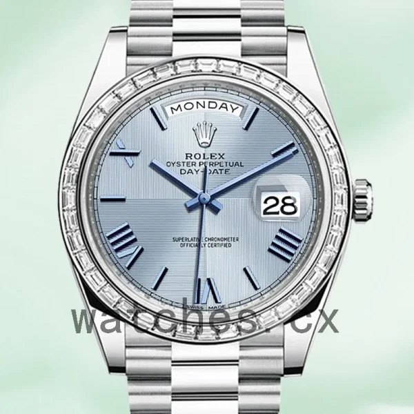 Rolex Day-Date Men's 40mm m228396tbr-0004 President Bracelet Silver-tone