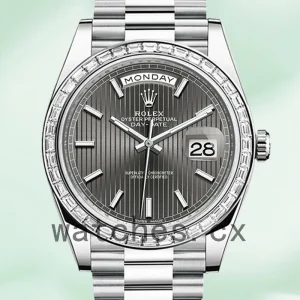 Rolex Day-Date 40mm Men's m228396tbr-0023 Silver-tone