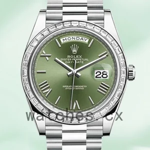Rolex Day-Date 40mm m228396tbr-0020 Men's Silver-tone