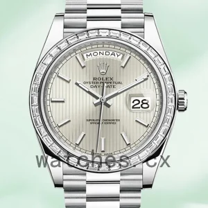 Rolex Day-Date 40mm m228396tbr-0022 Men's Silver-tone