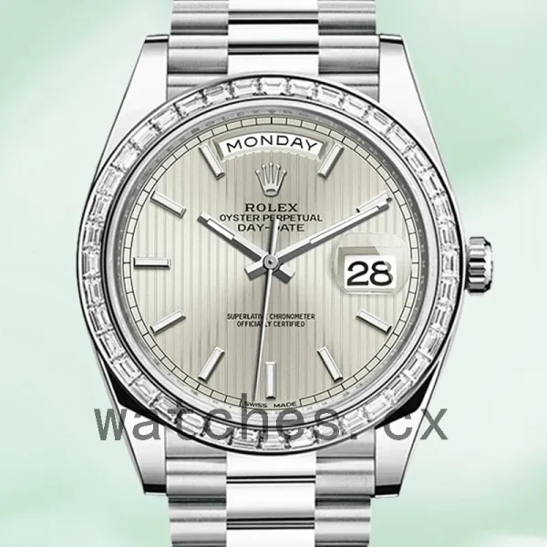 Rolex Day-Date 40mm m228396tbr-0022 Men's Silver-tone