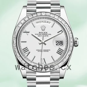Rolex Day-Date m228396tbr-0018 Men's 40mm Silver-tone President Bracelet