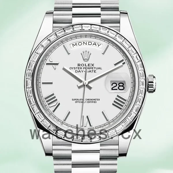 Rolex Day-Date m228396tbr-0018 Men's 40mm Silver-tone President Bracelet