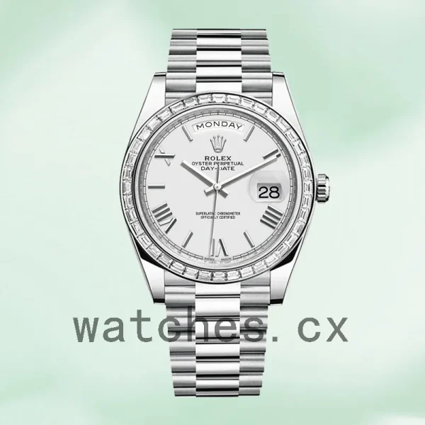 Rolex Day-Date m228396tbr-0018 Men's 40mm Silver-tone President Bracelet - Image 2