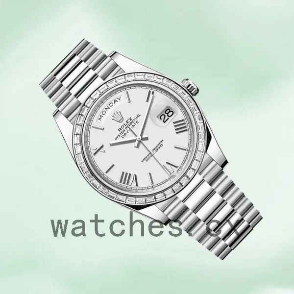 Rolex Day-Date m228396tbr-0018 Men's 40mm Silver-tone President Bracelet - Image 3