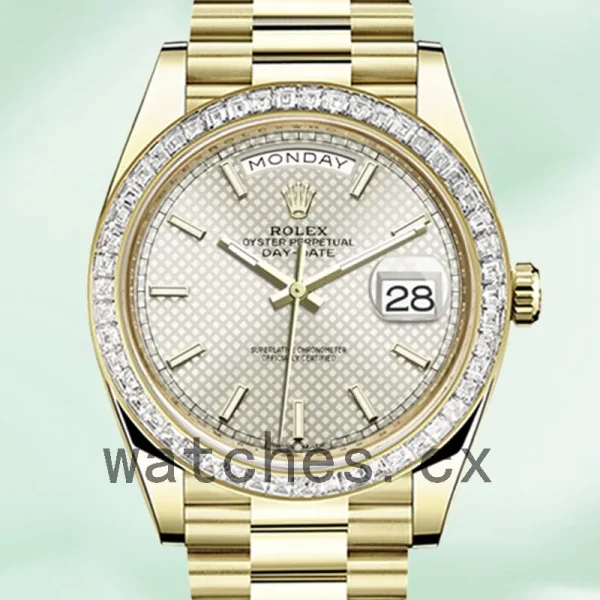 Rolex Day-Date Men's 40mm m228398tbr-0005 Silver Dial