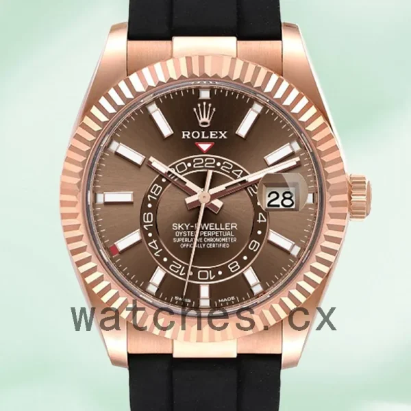 Rolex Sky-Dweller Men's 42mm m326235-0005 Rose Gold-tone Automatic