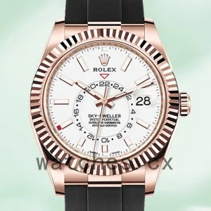 Rolex Sky-Dweller Men's 42mm m326235-0004 Rubber Band Rose Gold-tone