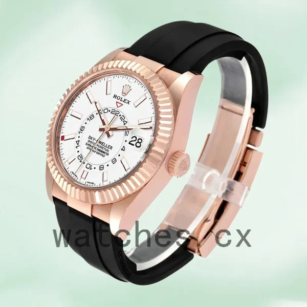 Rolex Sky-Dweller Men's 42mm m326235-0004 Rubber Band Rose Gold-tone - Image 3