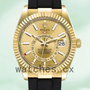Rolex Sky-Dweller m326238-0007 Men's 42mm Champagne Dial Gold-tone