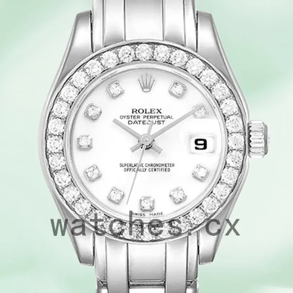 Rolex Pearlmaster 80299 Ladies 29mm White Dial Silver-tone