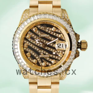 Rolex Datejust 40mm 116285 Men's Diamond Wave Dial Gold-tone