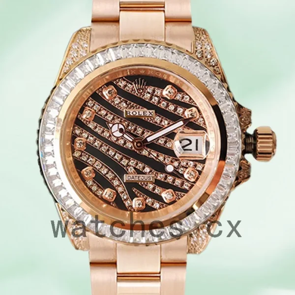 Rolex Datejust 40mm Men's 116285 Rose Gold-tone Diamond Wave Dial