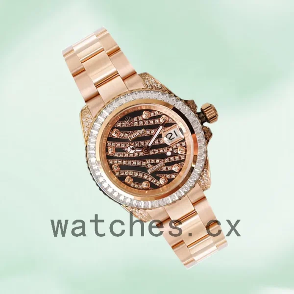 Rolex Datejust 40mm Men's 116285 Rose Gold-tone Diamond Wave Dial - Image 3