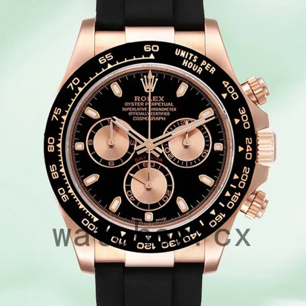Rolex Daytona Men's 40mm M116515ln-0017 Rubber Band Black Dial
