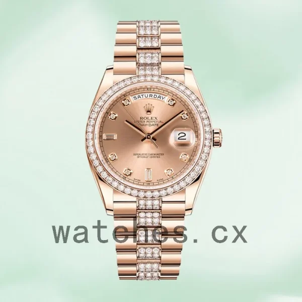 Rolex Day-Date 128345 Men's 36mm Rose Gold Dial - Image 2