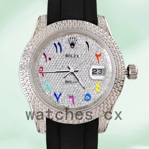 Rolex Datejust 40mm Men's 16200 Silver-tone Diamond Pave Dial