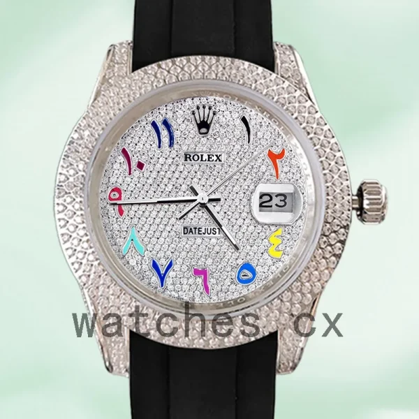 Rolex Datejust 40mm Men's 16200 Silver-tone Diamond Pave Dial