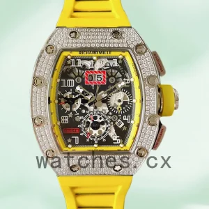 Richard Mille RM011 Around 45mm Men RM011-025 Silver-tone Transparent Dial
