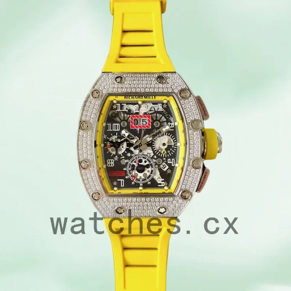 Richard Mille RM011 Around 45mm Men RM011-025 Silver-tone Transparent Dial - Image 2