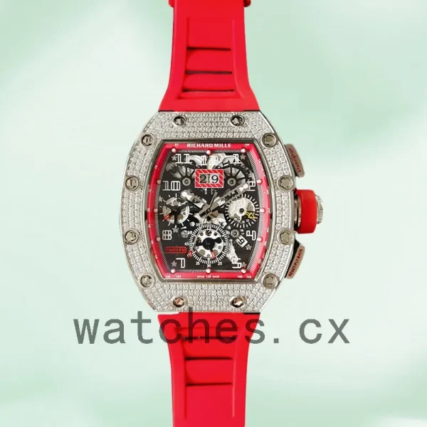 Richard Mille RM011 RM011-027 Men Around 45mm Transparent Dial Rubber Band - Image 2