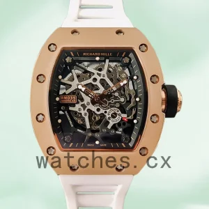 Richard Mille RM35 Around 48*40mm RM35-021 Men Skeleton Dial Rubber Band