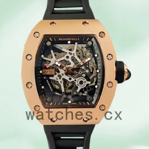 Richard Mille RM35 RM35-025 Around 48*40mm Men Skeleton Dial Rose Gold-tone