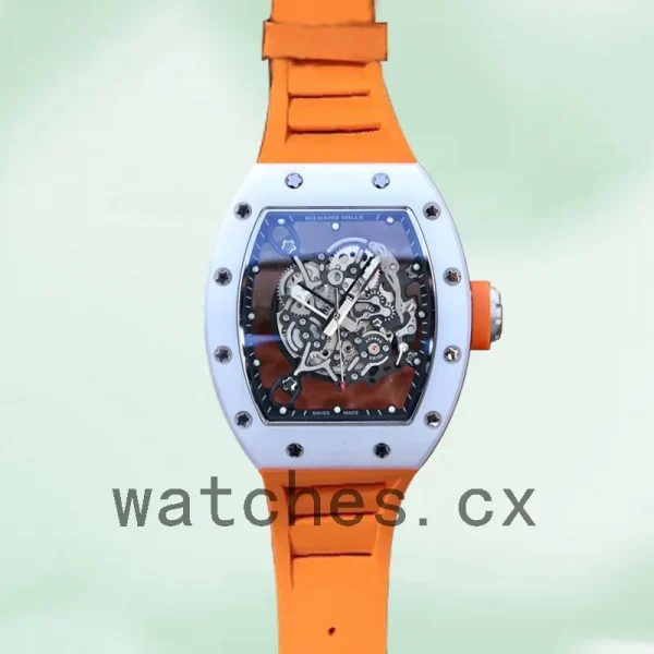 Richard Mille RM055 Around 49*42mm Men RM055-004 Rubber Band Transparent Dial - Image 2