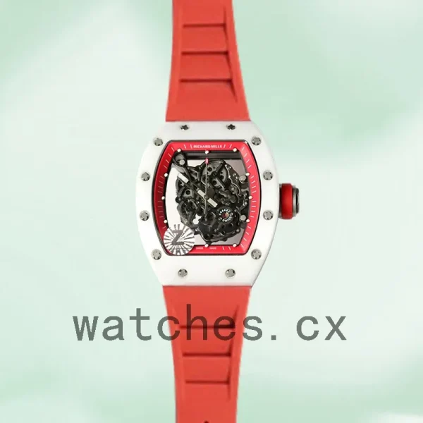 Richard Mille RM055 Around 50*43mm Men RM055-009 White Rubber Band - Image 2